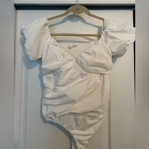 Puff Sleeve White Bodysuit